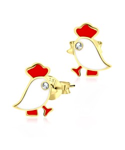Gold Plated Kid Stud Earring Little Chicken STE-235-GP